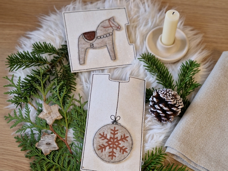 Weihnachtlich skandinavische Schokoladenhüllen - ITH-Stickdatei